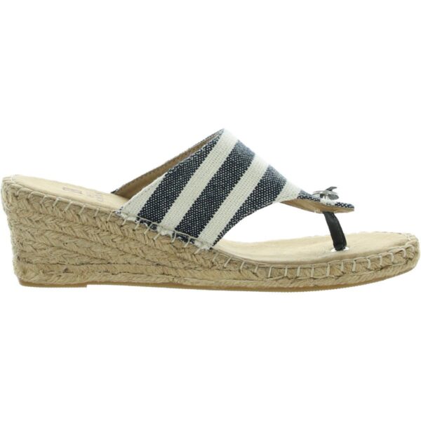 White Mountain Womens Beachball Navy Wedge Sandals 8 Medium (B,M) BHFO 2506