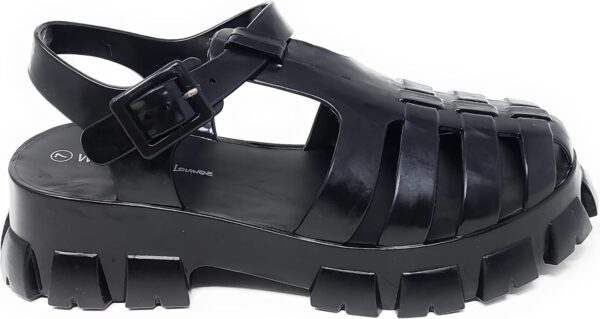 Wild Diva Women's Caged Chunky Heel Caged Jelly Sandals Paree-01