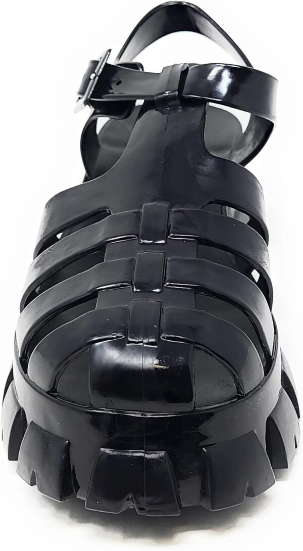 Wild Diva Women's Caged Chunky Heel Caged Jelly Sandals Paree-01