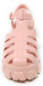 Wild Diva Women's Caged Chunky Heel Caged Jelly Sandals Paree-01