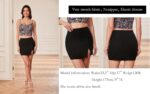 Women's Black Mini Skirts High Waist High Slit Sexy Stretch Fitted Bodycon Mini Skirt