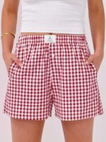 ANRABESS Boxer Shorts for Women Pajama Gingham Shorts 2025 Summer Casual Lounge Sleep Plaid Shorts Y2K Beach Bottoms