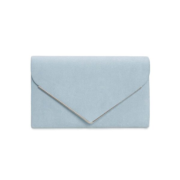 CHARMING TAILOR Faux Suede Clutch Bag Elegant Metal Binding Evening Purse for Wedding/Prom/Black-Tie Events