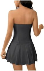 Milumia Women's Pleated Mini Tube Top Dress Sleeveless A Line Bandeau Short Dresses
