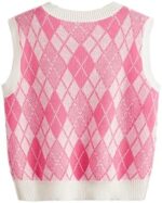 SweatyRocks Women's Sleeveless V Neck Knit Sweater Vest Skull Print Crop Tank Top