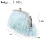 UMREN Feather Clutches Purses for Women Vintage Evening Clutch Fluffy Feather Handbag Crossbody Bag