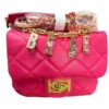 Bebe Wyatt Quilted Chain Shoulder Bag Hot Pink Y2K 90's NWT Stylish