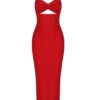 houstil Women's Strap Bandage Wedding Guest Dress Classy Cut Out Bodycon Dresses V Neck Party Cocktail Evening Gown