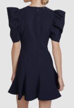 $229 Likely Women's Blue Alia Puff-Sleeve A-Line Mini Dress Size 6