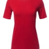 A2Y Women's Basic Solid Premium Cotton Short Sleeve Crew Neck T Shirt Tee Tops Ruby S