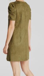 Bar III Women's Green Short Puff-Sleeve Sheath Dress Size M