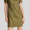 Bar III Women's Green Short Puff-Sleeve Sheath Dress Size M