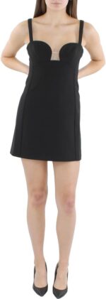 BCBGMAXAZRIA Women's Sleeveless Teardrop Neck a Line Style Mini Dress with Front Wire