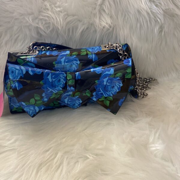 Betsey Johnson Bow Flap Convertible Bag Blue/Floral