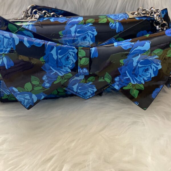 Betsey Johnson Bow Flap Convertible Bag Blue/Floral