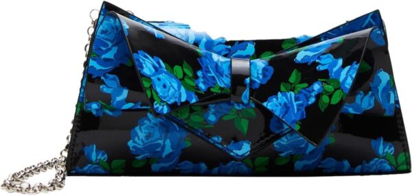 Betsey Johnson Bow Flap Convertible Bag, Blue Floral