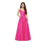 BLONDIE NITES Womens Pink Up Back Padded Spaghetti Strap Formal Dress Juniors 5