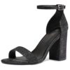 COASIS Women's Chunky Block Heels Open Toe Ankle Strap 3.5 Inch Heeled Sandals