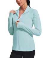 COOrun Women's UPF 50+ Jackets Sun Protection Golf Athletic Jackets Lightweight Full Zip Long Sleeve Shirts with Pockets