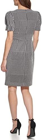 DKNY womens Puff Sleeve Sheath Dress