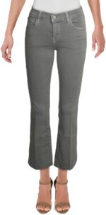 J Brand Womens Selena Cropped Mid-Rise Bootcut Jeans Gray 24