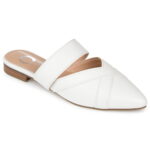 Journee Womens Stasi Narrow Width Slip On Pointed Toe Mules Flats