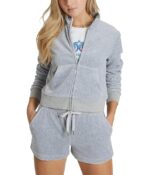 Juicy Couture Mock Neck Velour Zip Front