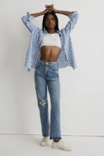 Madewe The Perfect Vintage Straight Jean in Kingsbury Wash: NG247 SZ 25