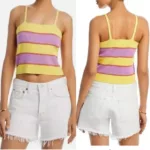 Mother The Tube Colorblocked Tank sz M Purple Yellow Stripe "pretty little liars