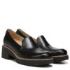 Naturalizer Womens Cabaret Slip On Lightweight Lug Heeled Loafer, Black Smooth, 6 M