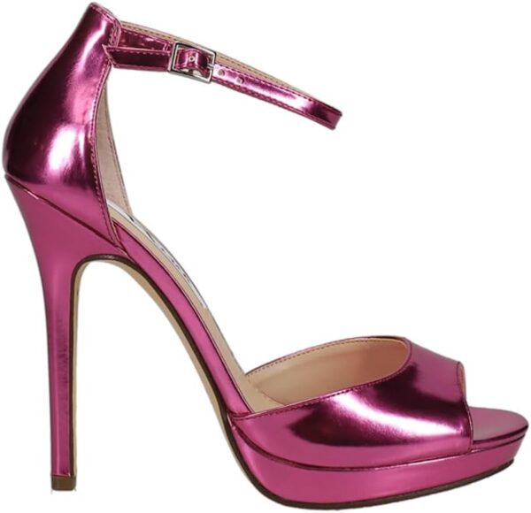 NINA Womens Famia Metallic Round Toe Platform Stiletto Pumps Dress Sandals High Heel 3" & Up - Pink