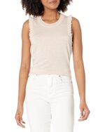 PAIGE Women's SOMI Tank, Light Pink Sparkle, Large at Amazon Women’s Clothing store