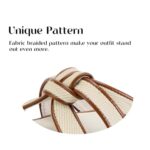 Putu Women's Flat Sandals Square Toe Slide Sandals Braided Sandals for Vacation