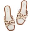 Putu Women's Flat Sandals Square Toe Slide Sandals Braided Sandals for Vacation