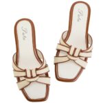 Putu Women's Flat Sandals Square Toe Slide Sandals Braided Sandals for Vacation