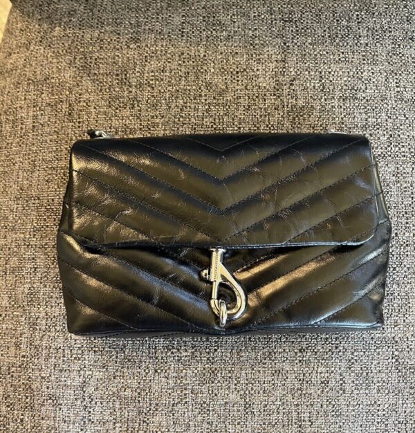 REBECCA MINKOFF Edie Date Night Leather Crossbody Bag Black NWT