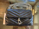 REBECCA MINKOFF Edie Date Night Leather Crossbody Bag Black NWT