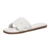Rihero Women's Dressy Flat Sandals Comfortable Slip On Leather Slide Sandals