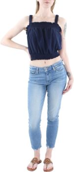 Riley & Rae Camiseta sin mangas elástica fruncida para mujer