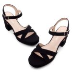 Shoe Land SL-Sabrina Women's Platform Heels, 3-Inch Chunky Block Heeled Sandals, Square Open Toe Ankle Strappy Dressy Heels for Prom, Wedding, Party, and Evening