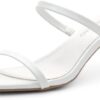 Shoe Land Women's Low Heels | Kitten Heel Sandals for Women | Open Toe Slip-On Slides | Two-Strap Heeled Mules | Dressy Short Heels for Party, Wedding & Vacation