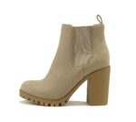 Soda Glove - Ankle Boot w/Lug Sole Elastic Gore and Chunky Heel