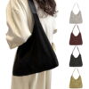 Spencer Tote Shoulder Bag for Women Suede Slouchy Bag Hobo Handbag Office Tote Purse for Travel Work School, Black