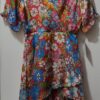 Tahari Asl Women's Multicolor Floral Semi Sheer Belted Faux Wrap Dress Size 8
