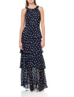 Tommy Hilfiger Women's Sleeveless Halter Neck Tiered Maxi Dress