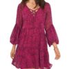 Vince Camuto Women's Lace Up Mini Loose Shift Dress S B4HP