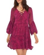 Vince Camuto Women's Lace Up Mini Loose Shift Dress S B4HP