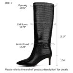 wetkiss Knee High Boots for Women, with Kitten Heel and Pointed Toe Design, Classic and Sexy