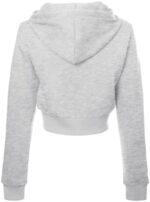 Women's Fashion Pullover Tops Solid Color Casual Basic Long Sleeve Zip Hoodie Jacket Autumn Comfortable Sweatshirt