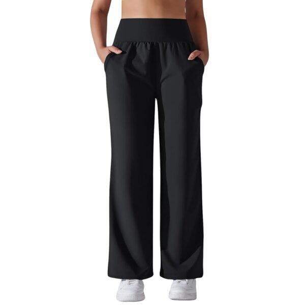 Women's Loose Wide Leg High Waist Yoga Pants with Pockets Stretchy Work Casual Straight Leg Lounge Sweatpants